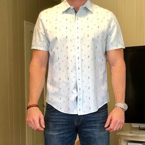 Penguin Cactus Short Sleeve Button Down Shirt